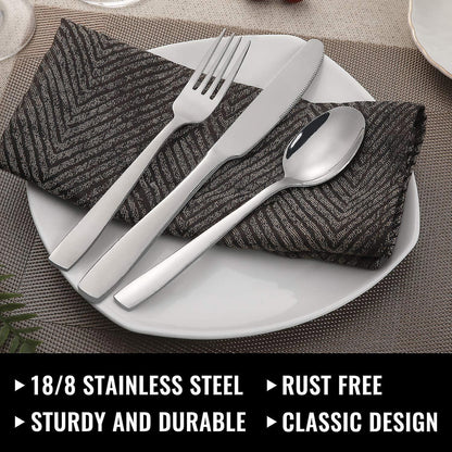 Stainless Steel Cutlery Set for 8 People with Steak Knives - 48 Pieces for Home, Kitchen, Restaurant V1188-TAL-Y200183