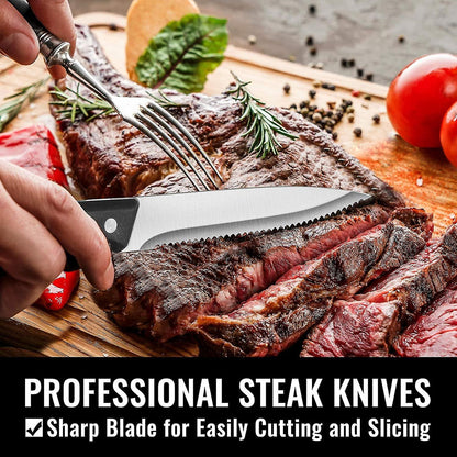 Stainless Steel Cutlery Set for 8 People with Steak Knives - 48 Pieces for Home, Kitchen, Restaurant V1188-TAL-Y200183