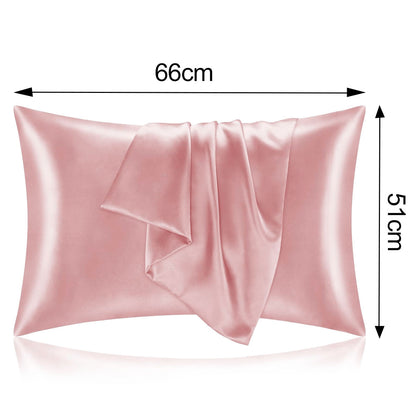 Satin Silk Pillowcase for Hair and Skin, Standard Size Pillowcase, 2-Pack, Super Soft Pillowcase with V1188-TAL-Y400175