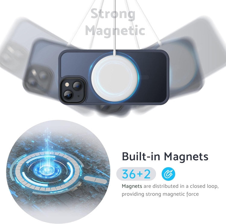 Compatible with iPhone 13 - MagSafe Case Shockproof Silicone Matte Blue V1188-TR005-32