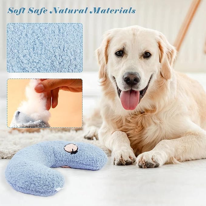 Comforting Cat Pillow for Anxious Dogs, Soft U-Shaped Dog Bed with Plush Toy for Better Sleep V1188-TR101-00248-1
