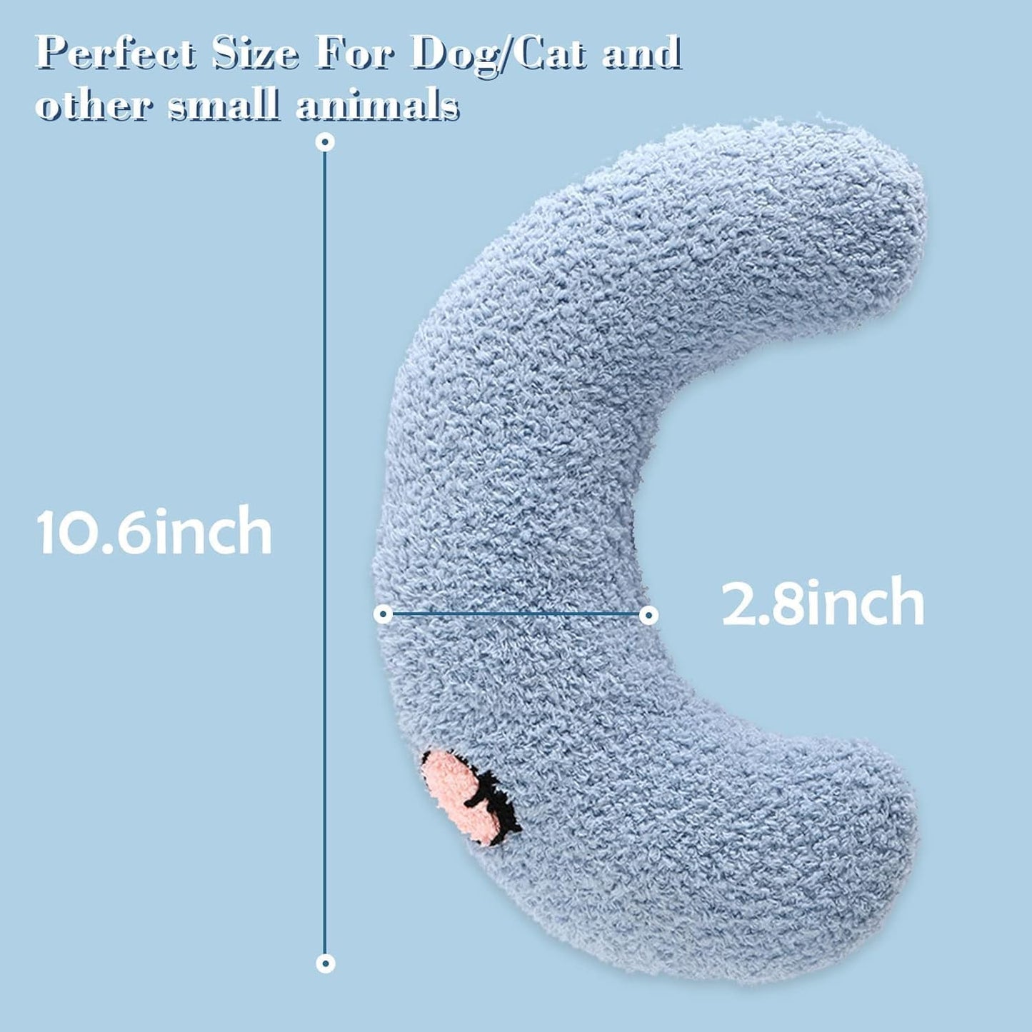 Comforting Cat Pillow for Anxious Dogs, Soft U-Shaped Dog Bed with Plush Toy for Better Sleep V1188-TR101-00248-1