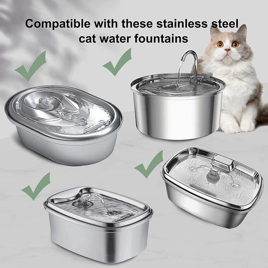 Water Fountain Filter Set of 16 Compatible with Catit Stainless Steel Pet Fountain Includes 8 Replacement V1188-TR101-05741-1
