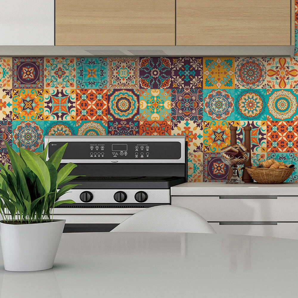Waterproof Tile Stickers for Kitchen, Furniture, Table 15x15cm - 24 pcs V1188-TR101-06668-1