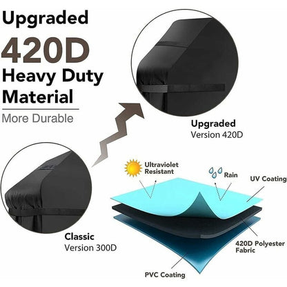 Waterproof Windproof Tear-Proof Grill Cover with Storage Bag and Straps 145x61x117cm V1188-TR101-12262-1