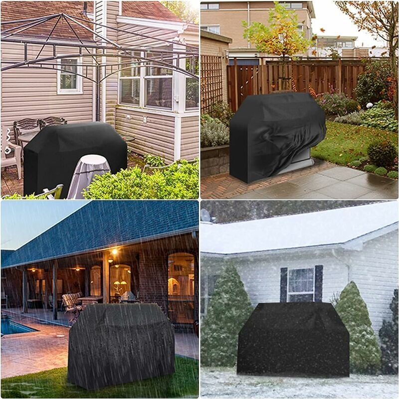 Waterproof Windproof Tear-Proof Grill Cover with Storage Bag and Straps 145x61x117cm V1188-TR101-12262-1