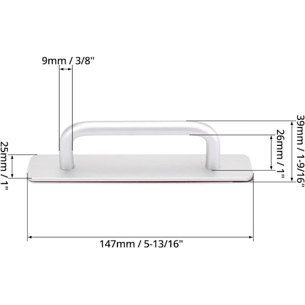 2pcs Self-Adhesive Aluminum Alloy Door Handle Push-Pull Sliding Door Handle Without Drilling for Gate Cabinet V1188-TR101-16546-1
