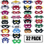 Superhero Masks 32 Pack Kids Party Favors Felt Elastic Masks V1188-TR101-16729-1