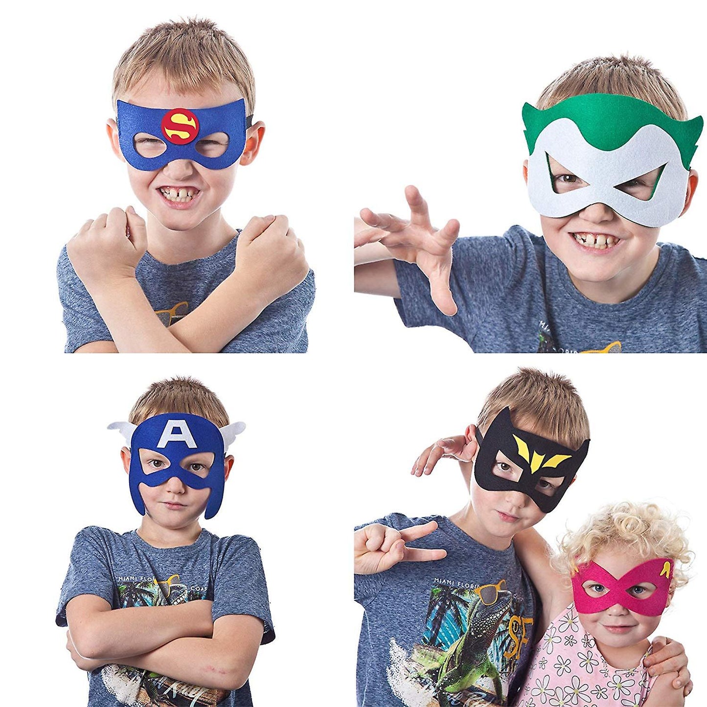 Superhero Masks 32 Pack Kids Party Favors Felt Elastic Masks V1188-TR101-16729-1