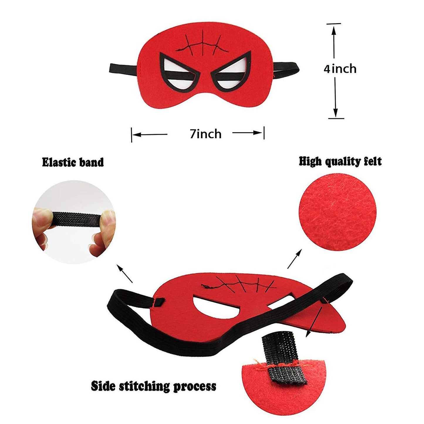 Superhero Masks 32 Pack Kids Party Favors Felt Elastic Masks V1188-TR101-16729-1