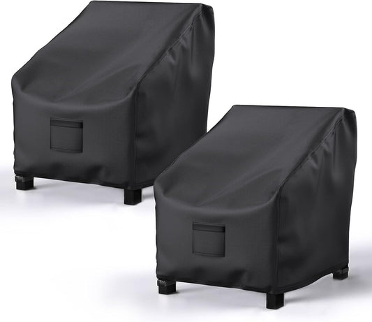 Garden Furniture Covers, Waterproof, 2-Pack, Lawn Mower Chair Covers 600D Heavy Duty Oxford Fabric, Large V1188-TR101-17277-1