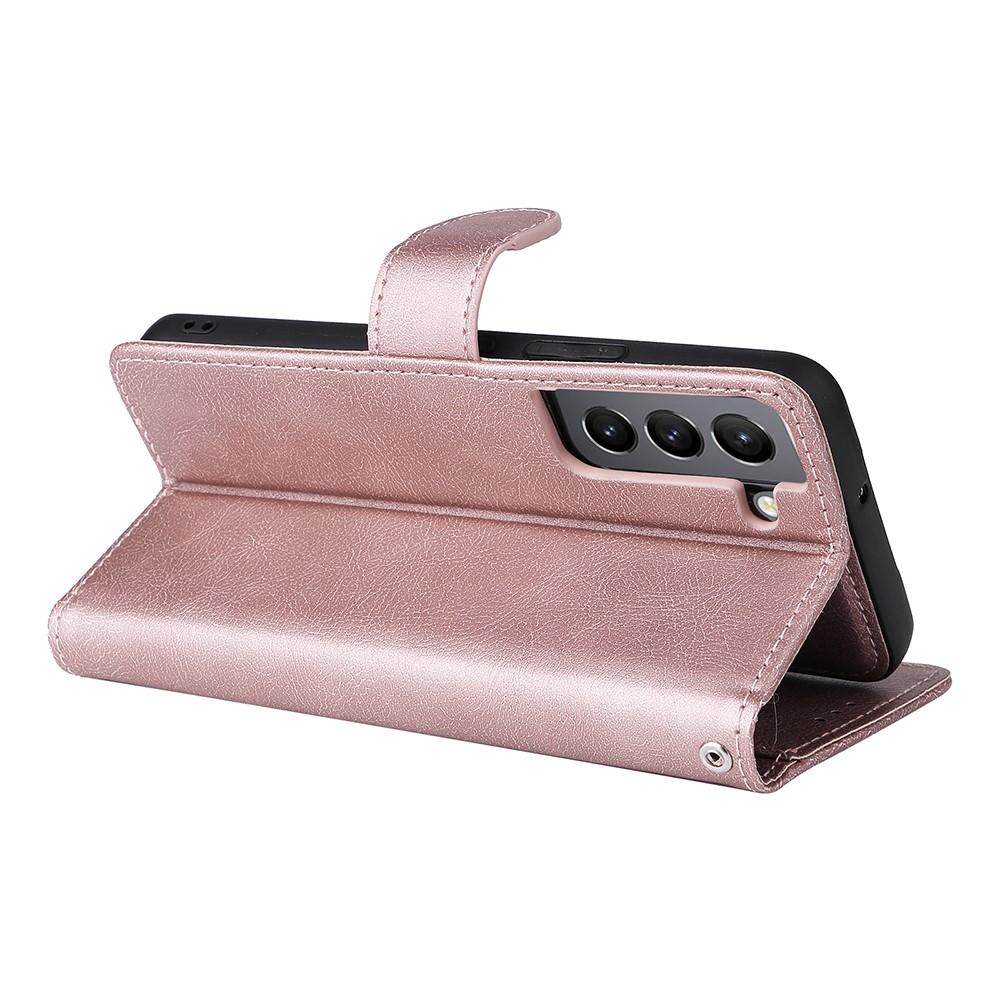 Compatible withSamsung S22 Magnetic 2-in-1 Phone Case Wallet Pink Pink Gold V1188-TR101-20966-1
