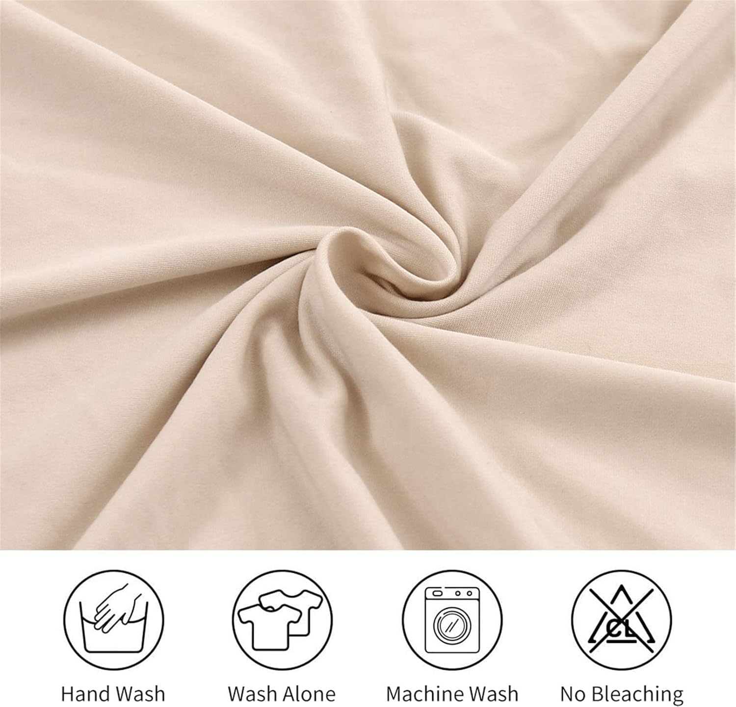 Stretch Washable Chair Covers Set of 4, Removable Slipcovers for Hotel, Beige V1188-TR101-30916-2