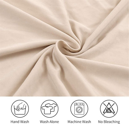 Stretch Washable Chair Covers Set of 4, Removable Slipcovers for Hotel, Beige V1188-TR101-30916-2