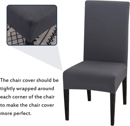Stretch Washable Chair Covers Set of 4, Removable Decoration Protection Seat Covers for Hotel Use grey-tfrf V1188-TR101-30916-9