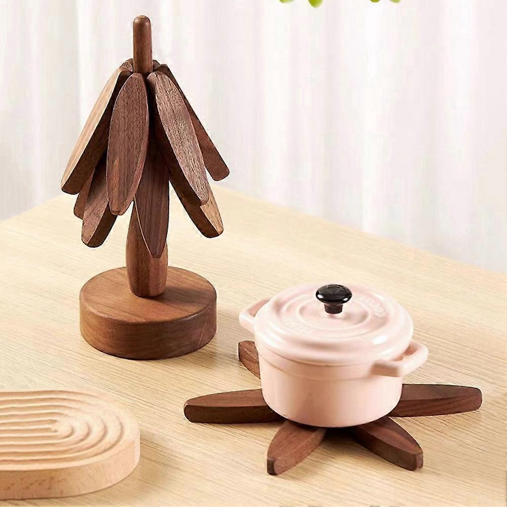 Tree Shape Wooden Coasters Set of 2, Wooden Insulation Mat V1188-TR101-41178-1