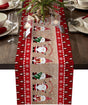 Christmas Table Runner 46x183 cm Red Checkered Santa Rustic for Christmas Birthday Parties Kitchen Dining V1188-TR101-44636-1