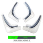 Tesla Model 3 Mud Guards Set of 4 Front and Rear Fenders White Compatible with Tesla V1188-TR101-47223-5