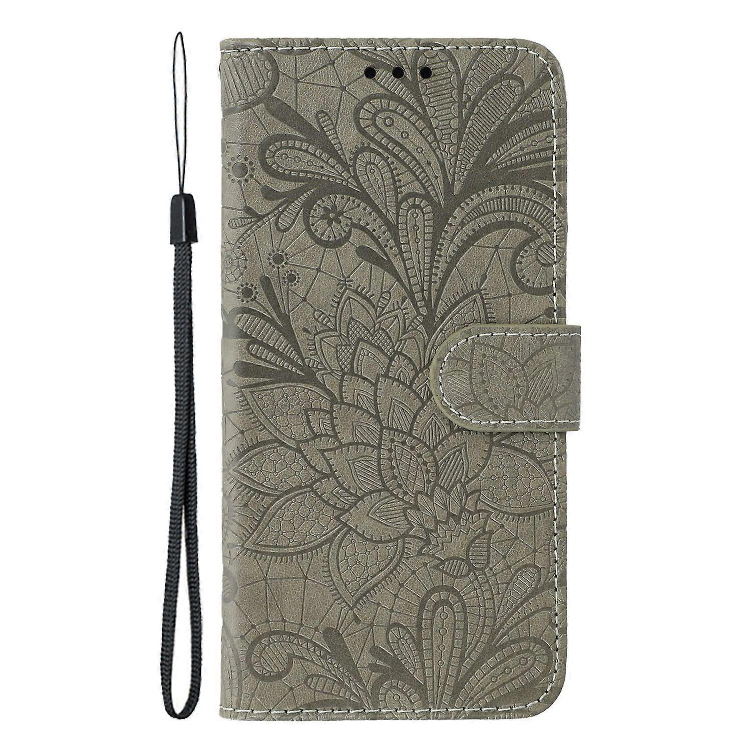Compatible with Apple iPhone 16e Lace Flowers PU Leather Flip Wallet Case V1188-TR101-48504-1