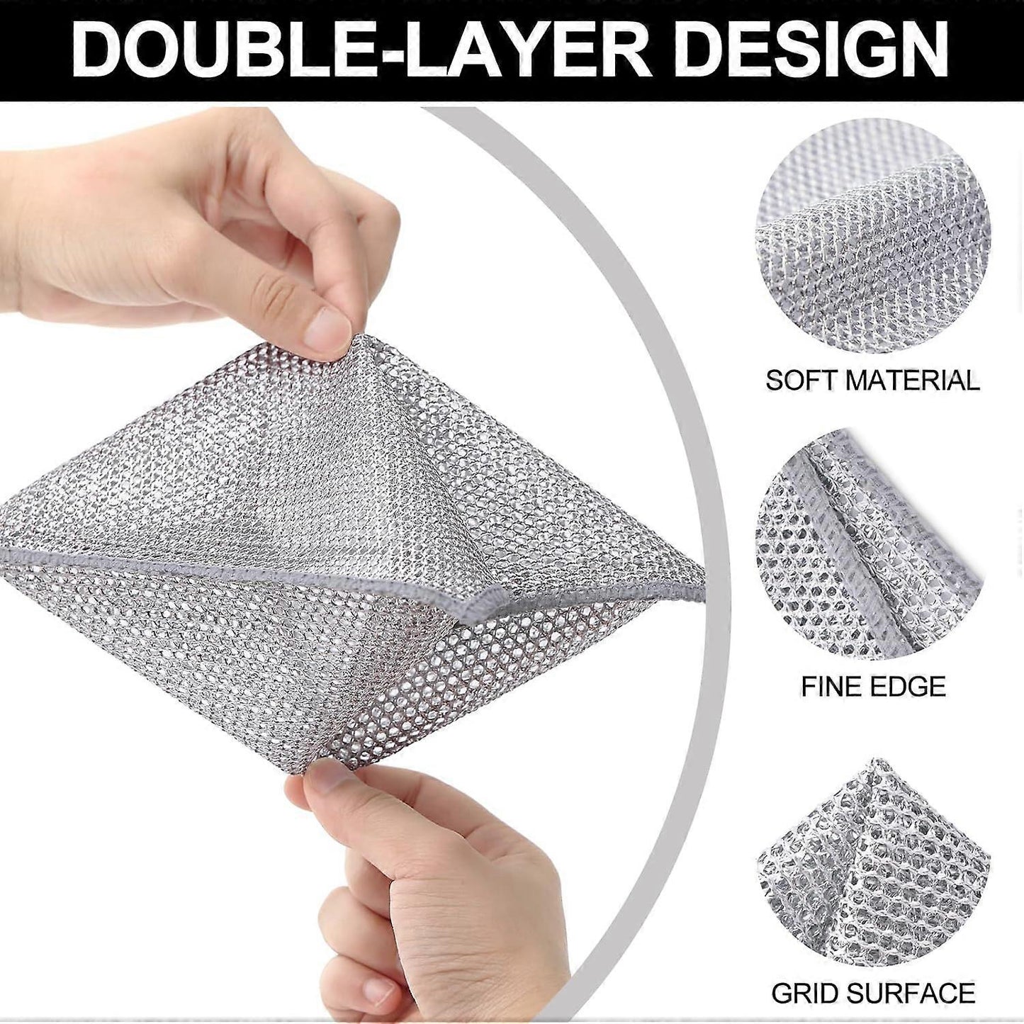6-Pack Multifunctional Double Layer Steel Wire Dish Cloths V1188-TR101-48617-1
