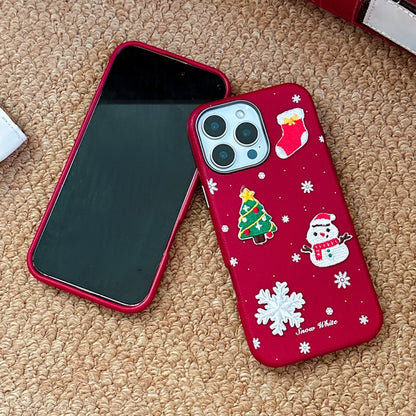 Compatible with Apple iPhone 16 Pro Max Case 3D Christmas Frosted PC Hybrid TPU Cover V1188-TR101-53933-1