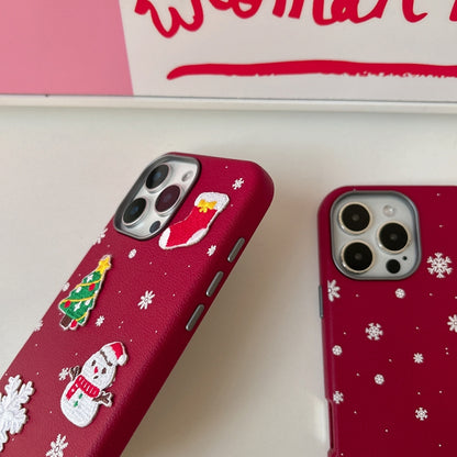 Compatible with Apple iPhone 16 Pro Max Case 3D Christmas Frosted PC Hybrid TPU Cover V1188-TR101-53933-1