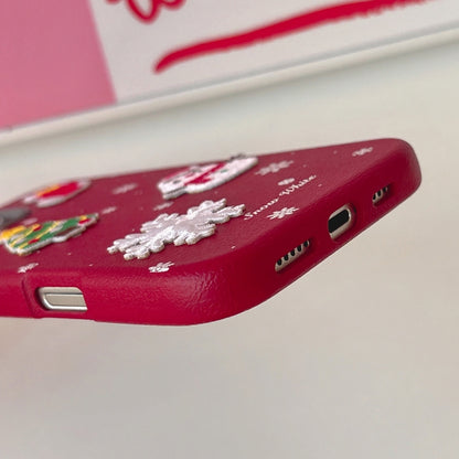 Compatible with Apple iPhone 16 Pro Max Case 3D Christmas Frosted PC Hybrid TPU Cover V1188-TR101-53933-1