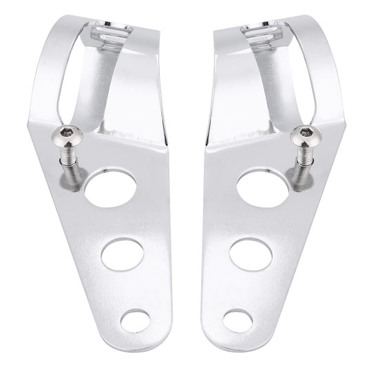 Motorcycle Headlight Mount Bracket Fork Tube Clamp Kit 35-43mm Chrome for Chopper Cafe Racer V1188-TRY101-03154-1