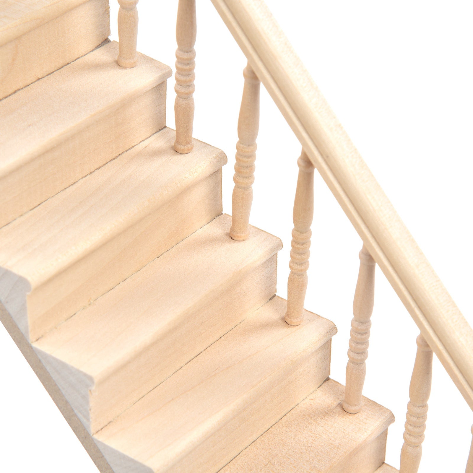 1/12 Scale Dollhouse Staircase DIY Miniature Smooth Rounded Corners Birch Material for Crafts V1188-TRY101-04300-1
