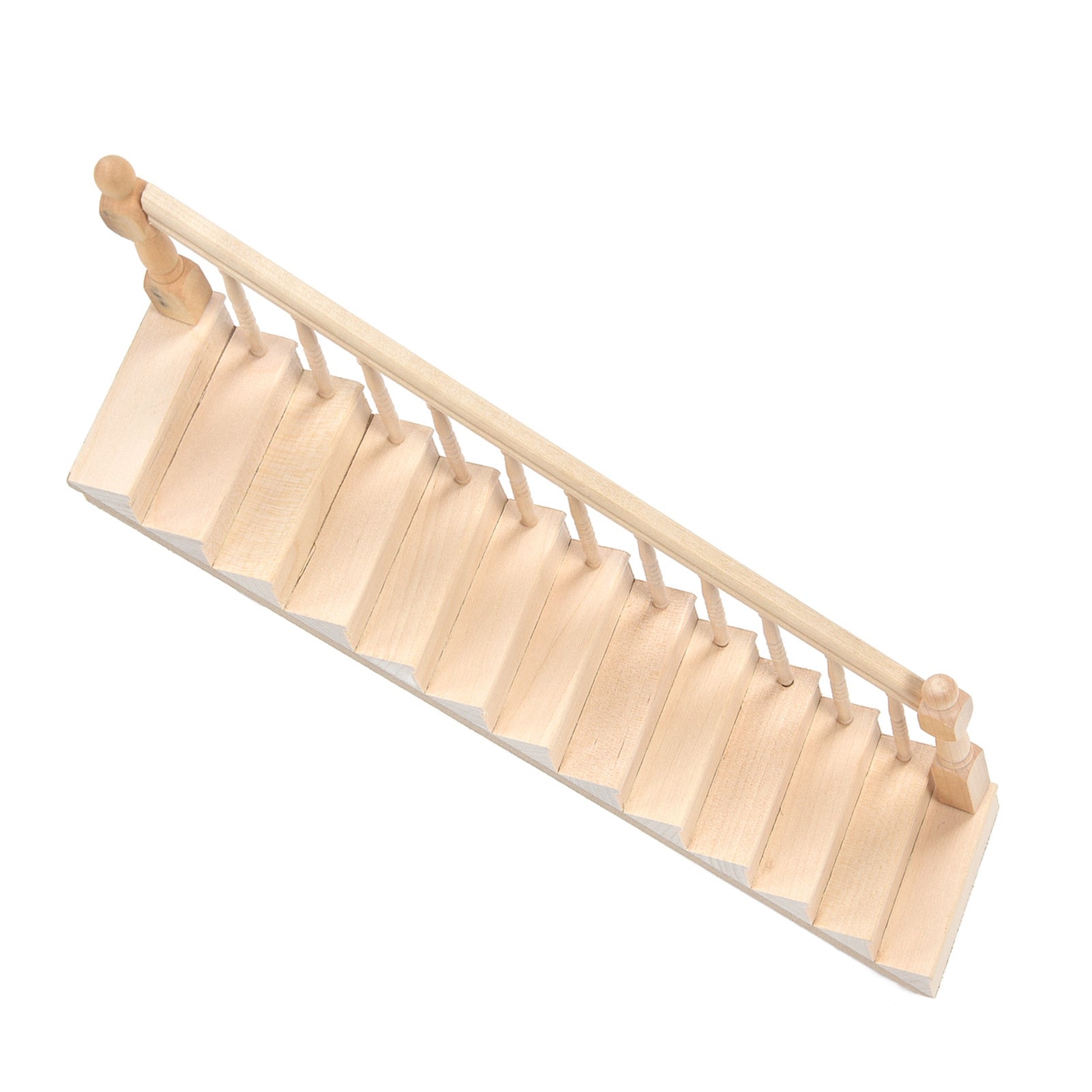 1/12 Scale Dollhouse Staircase DIY Miniature Smooth Rounded Corners Birch Material for Crafts V1188-TRY101-04300-1