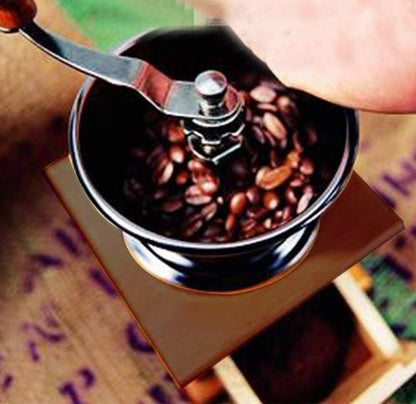 Retro Wooden Coffee Grinder Hand-Cranked Ceramic Burr Compatible with Braun Oral-B Philips V1188-TRY101-05022-1