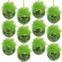 Grinch Christmas Baubles 12 Pcs Fluffy Green Hair Glitter Tree Ornaments Indoor Decor V1188-TRY101-06403-1