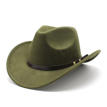 Cowboy Hat Pink Felt Rolled Brim Riding Hat for Men Women Compatible with American Western Style V1188-TRY101-07114-4
