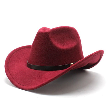 Cowboy Hat Pink Felt Rolled Brim Riding Hat for Men Women Compatible with American Western Style V1188-TRY101-07114-4