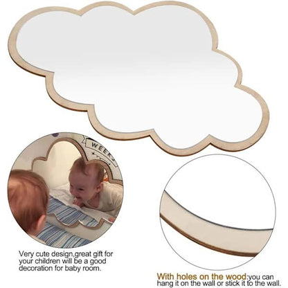 Clouds Wall Mirror for Kids Rooms, Child-Safe Real Acrylic Mirror, Nursery Decor V1188-TSCJ-64395