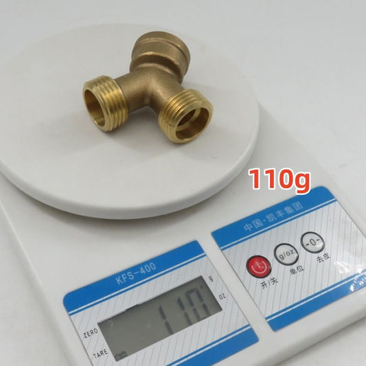 3/4 Inch Brass Y-Type Tee Connector, 6 points (27mm Male/24mm Female) Thread Pipe Splitter for Water Hose V1188-TSCJ-74713