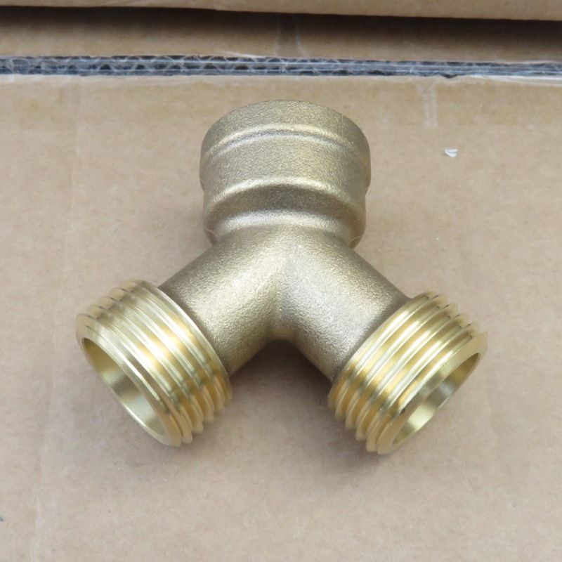 3/4 Inch Brass Y-Type Tee Connector, 6 points (27mm Male/24mm Female) Thread Pipe Splitter for Water Hose V1188-TSCJ-74713