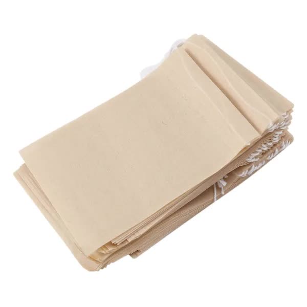 500-Pack Tea Filter Bags, Disposable Paper Tea Bag with Drawstring for Loose Tea, Coffee (Natural Brown) V1188-TSCJ-75731