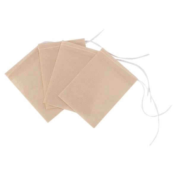 500-Pack Tea Filter Bags, Disposable Paper Tea Bag with Drawstring for Loose Tea, Coffee (Natural Brown) V1188-TSCJ-75731