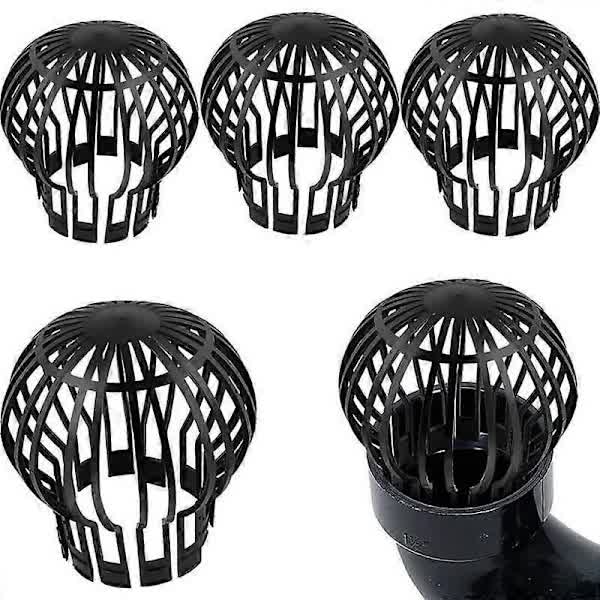Black Gutter Covers Set of 4, 145 x 11 cm Downpipe Covers for Drainage Protection V1188-TSCJ-93314