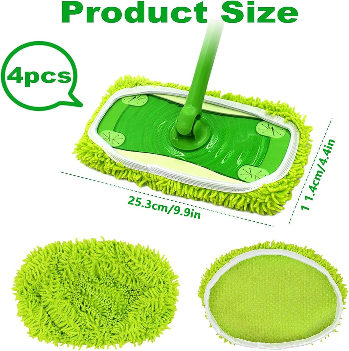 Microfiber Mop Refill Cloths for Swiffer Sweeper and Steam Mops, Reusable Washable Pads for Tile Floors V1188-TSFD-3331-1