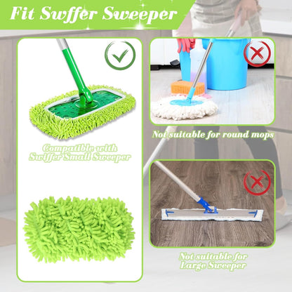 Microfiber Mop Refill Cloths for Swiffer Sweeper and Steam Mops, Reusable Washable Pads for Tile Floors V1188-TSFD-3331-1