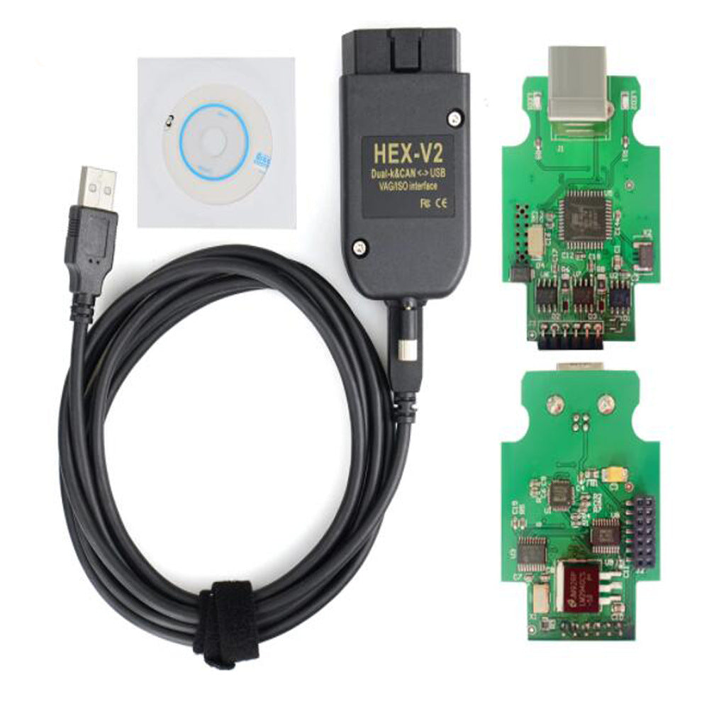 VCDS HEX-V2 OBD2 Diagnostic Cable for VW Audi Skoda Seat VAG Cars, USB Interface Scanner with VCDS Software, V1188-TSFD-3367-1