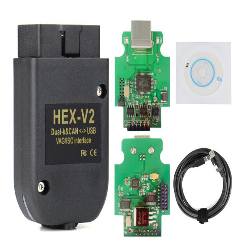 VCDS HEX-V2 OBD2 Diagnostic Cable for VW Audi Skoda Seat VAG Cars, USB Interface Scanner with VCDS Software, V1188-TSFD-3367-1