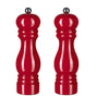 Wooden Pepper Mill Salt and Pepper Shaker with Adjustable Ceramic Rotor 2pcs Red V1188-TSFD-6710-1