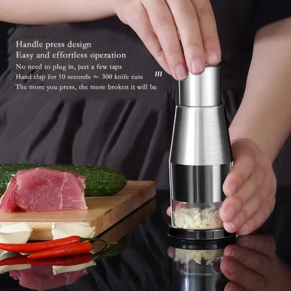Garlic Press Handheld Food Chopper and Dicer V1188-TSFD-6950-1