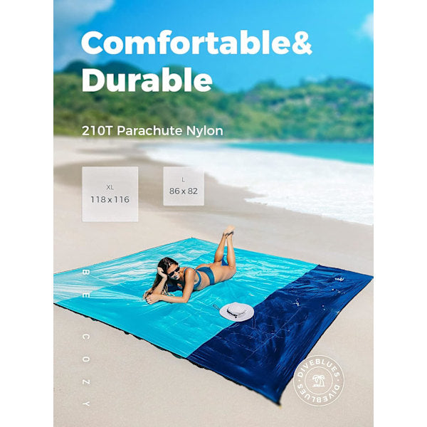 Waterproof Sandproof Picnic Beach Blanket Large 210x200cm for Travel Camping V1188-TSQQ-13864-1