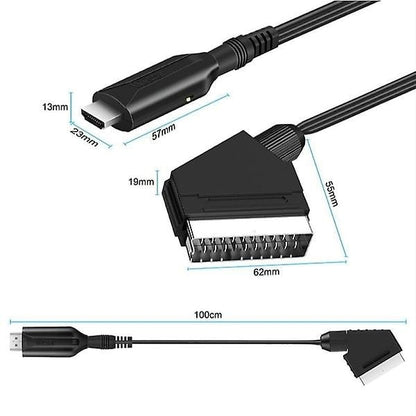 SCART to HDMI Converter Adapter 1080P Plug and Play V1188-TSQQ-22370-1
