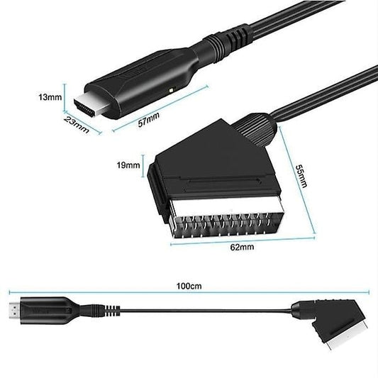SCART to HDMI Converter Adapter 1080P Plug and Play V1188-TSQQ-22370-1