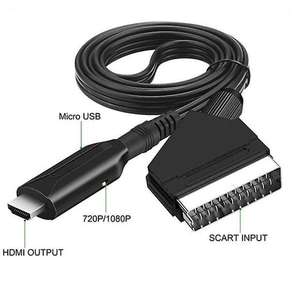 SCART to HDMI Converter Adapter 1080P Plug and Play V1188-TSQQ-22370-1